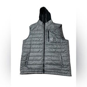 Vest Fleece Hood EcKo Unltd Men  Fractional with adjustable drawstring SZ, 2XL